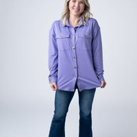 IN STOCK Brenna Button Down Top - Purple