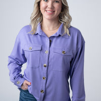 IN STOCK Brenna Button Down Top - Purple