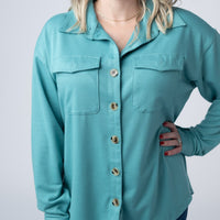 IN STOCK Brenna Button Down Top - Teal