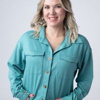 IN STOCK Brenna Button Down Top - Teal