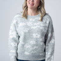 IN STOCK Floral Abstract Sweater - Grey