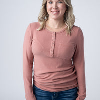 IN STOCK Georgia Long Sleeve Top - Rose
