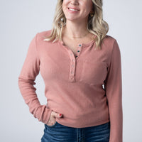 IN STOCK Georgia Long Sleeve Top - Rose