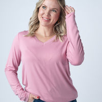 IN STOCK Larissa Long Sleeve Top - Rose