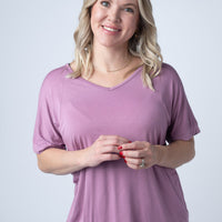 IN STOCK Bamboo V Neck Tee - Pink