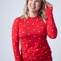 IN STOCK Blair Long Sleeve Top - Sweetheart Red