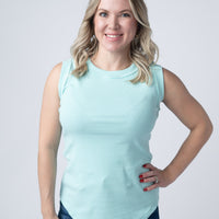 IN STOCK Morgan Micro Striped Tank - Turquoise