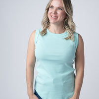 IN STOCK Morgan Micro Striped Tank - Turquoise