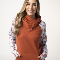 IN STOCK Classic Zoey ZipCowl Sweatshirt - Maple and Fall Foliage