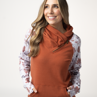 IN STOCK Classic Zoey ZipCowl Sweatshirt - Maple and Fall Foliage