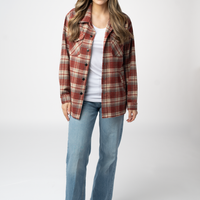 IN STOCK Norah Shacket - Brick Plaid