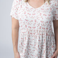 IN STOCK Sarah Ruffle Short Sleeve - Micro Pink Floral