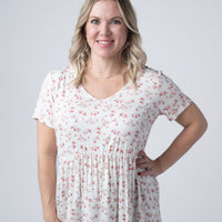 IN STOCK Sarah Ruffle Short Sleeve - Micro Pink Floral