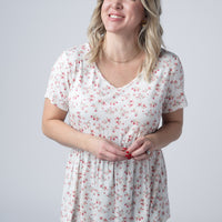 IN STOCK Sarah Ruffle Short Sleeve - Micro Pink Floral