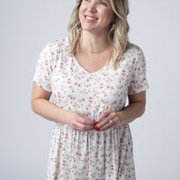 IN STOCK Sarah Ruffle Short Sleeve - Micro Pink Floral