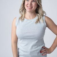 IN STOCK Morgan Micro Striped Tank - Grey