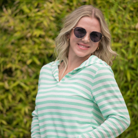 IN STOCK Amelia Striped Hoodie - Green