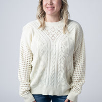 IN STOCK Jasmine Open Knit Sweater - Ivory