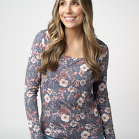 IN STOCK Alyssa Long Sleeve Top - Blushwood Floral
