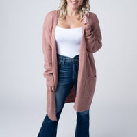 IN STOCK Madison Cozy Cardigan - Dusty Rose