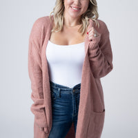 IN STOCK Madison Cozy Cardigan - Dusty Rose