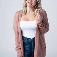 IN STOCK Madison Cozy Cardigan - Dusty Rose