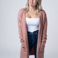 IN STOCK Madison Cozy Cardigan - Dusty Rose
