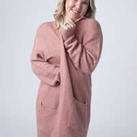 IN STOCK Madison Cozy Cardigan - Dusty Rose