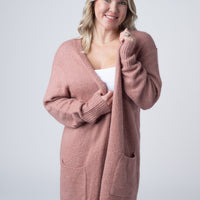 IN STOCK Madison Cozy Cardigan - Dusty Rose