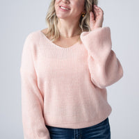 IN STOCK Bethany Bow Knit Sweater - Light Pink
