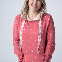 IN STOCK Hailey Pullover Hoodie -Sweetheart Red