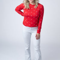 IN STOCK Blair Long Sleeve Top - Sweetheart Red