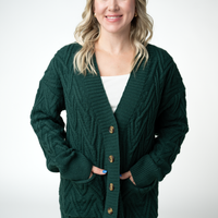 IN STOCK Brooks Button Sweater Cardigan - Evergreen