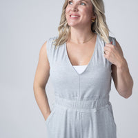 IN STOCK Kenzie Striped Jumpsuit - Grey