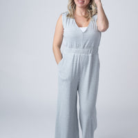 IN STOCK Kenzie Striped Jumpsuit - Grey