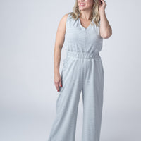 IN STOCK Kenzie Striped Jumpsuit - Grey