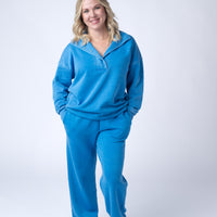 IN STOCK Wide Leg Vintage Wash Bottoms - Winter Blue
