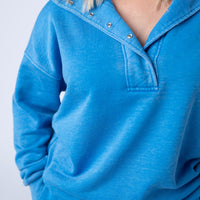 IN STOCK Jesse Vintage Wash Snap Pullover - Winter Blue