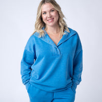 IN STOCK Jesse Vintage Wash Snap Pullover - Winter Blue