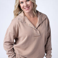 IN STOCK Jesse Vintage Wash Snap Pullover - Tan