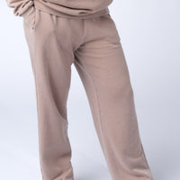 IN STOCK Wide Leg Vintage Wash Bottoms - Tan
