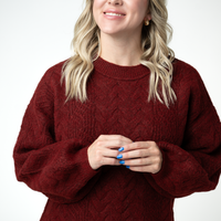 IN STOCK Dakota Sweater - Burgundy