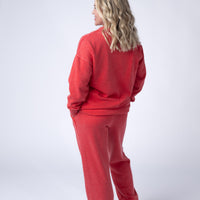IN STOCK Wide Leg Vintage Wash Bottoms - Red