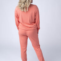 IN STOCK Corrine Ribbed Pullover Top - Coral