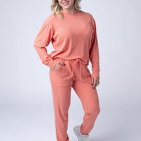 IN STOCK Corrine Ribbed Pullover Top - Coral