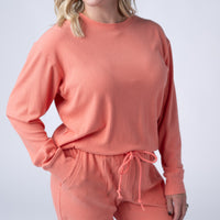 IN STOCK Corrine Ribbed Pullover Top - Coral