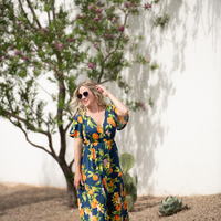 IN STOCK Harley High-Low Dress - Navy Citrus FINAL SALE