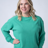 IN STOCK Corrine Ribbed Pullover Top - Emerald