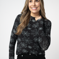 IN STOCK Blair Long Sleeve Top - Midnight Webs