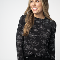 IN STOCK Blair Long Sleeve Top - Midnight Webs